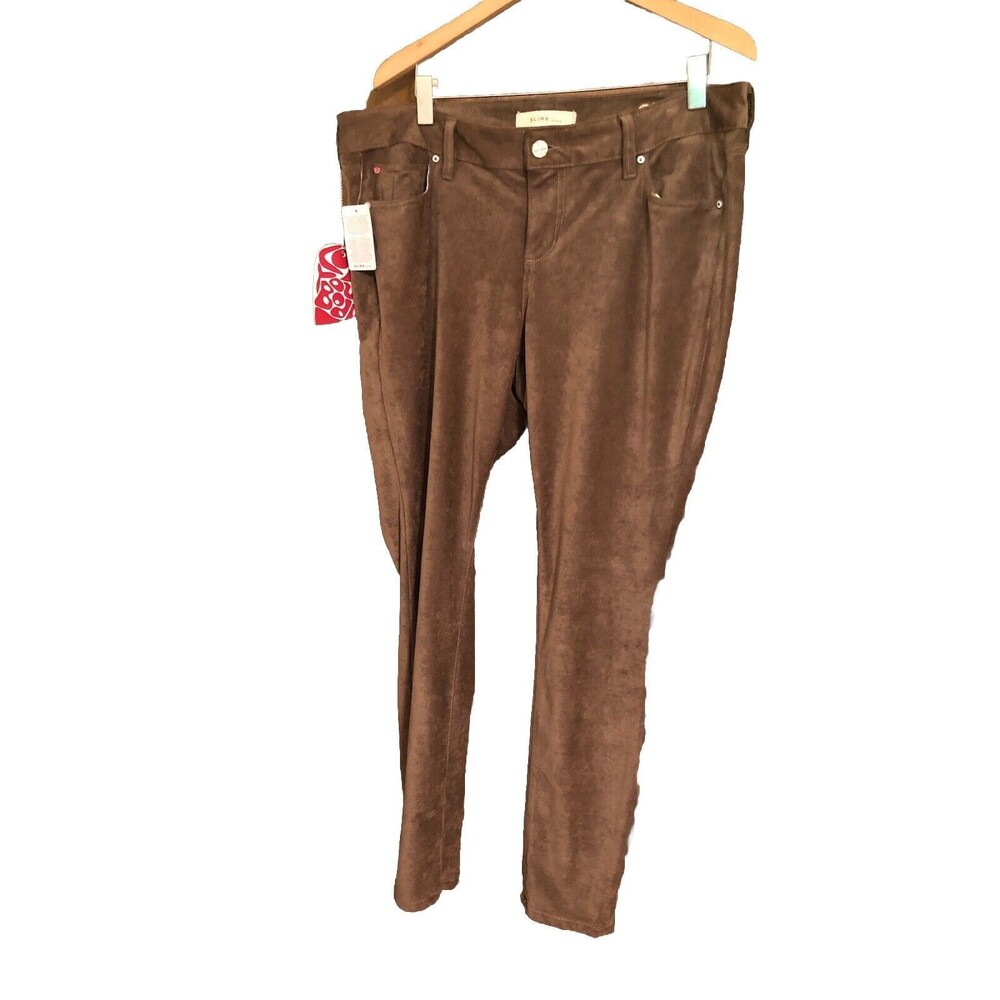 Slink Jeans Nutmeg Brown Faux Suede Jeans 16